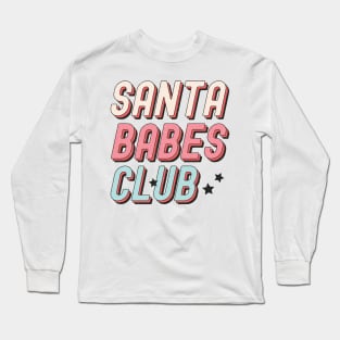 Retro Christmas Santa Babe Long Sleeve T-Shirt